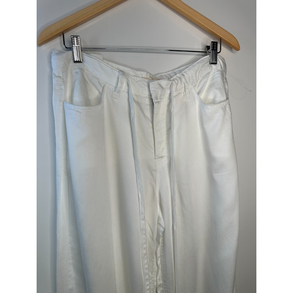 OAT New York White Wide Leg Lyocell Tie Waist Pant Size 10 NWOT Beach Resortwear - Picture 3 of 16